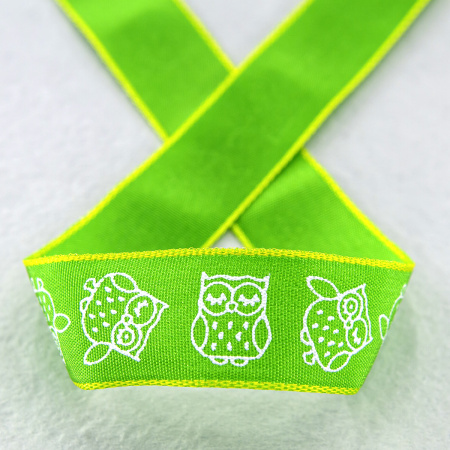 Лента с рисунком SAFISA, 15 мм, 15 м, цвет 62, зеленый. Арт 35117-15мм-62