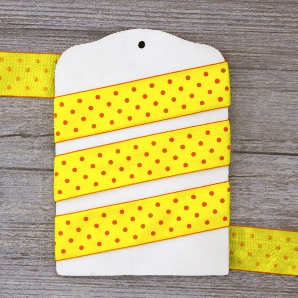 Лента с рисунком SAFISA, 25 мм, 15 м, цвет 32, желтый. Арт 25314-25мм-32