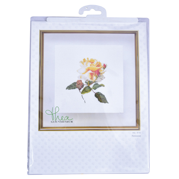 Набор для вышивания "Цветение белой розы", канва лён 36 ct. Арт 416                     