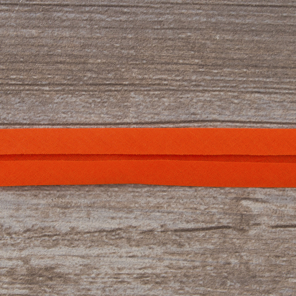 Косая бейка хлопок/полиэстер 20 мм, 25 м, цвет 114, ярко-оранжевый. Арт 6120-20мм-114           