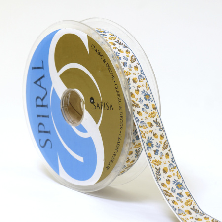 Лента из тканого жаккарда SAFISA, 25 мм, 15 м, цвет 01. Арт 9258-25мм-01