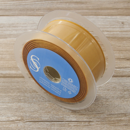 Лента репсовая SAFISA, 50 мм, 25 м, цвет 54 бежево-золотистый. Арт 350-50мм-54