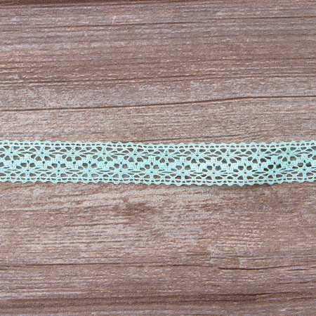 Мерсеризованное хлопковое кружево, 20 мм, цвет мятный. Арт 3037/82