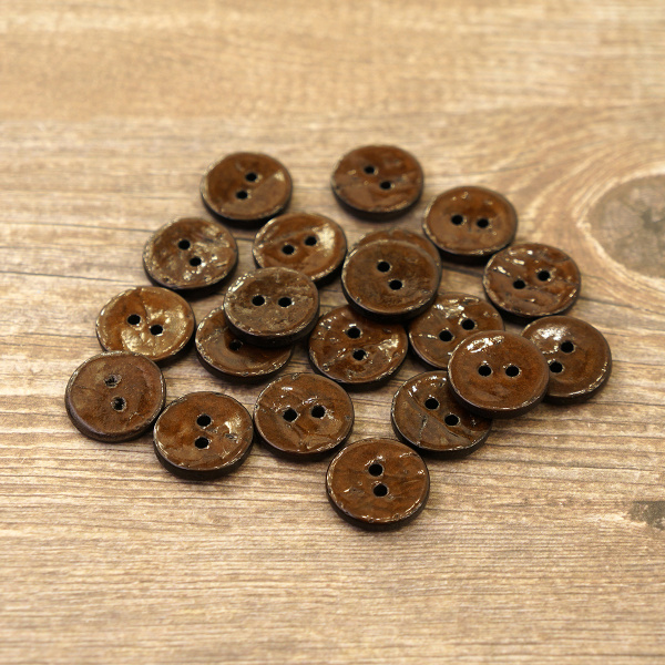 Пуговицы CONCEPT, размер 24, кокос, цвет COL.4 коричневый. Арт 1919H-024-COL.4