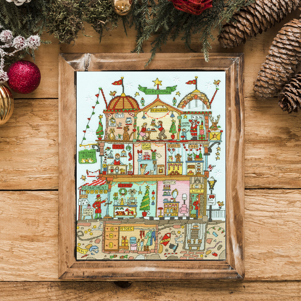 Набор для вышивания "Cut Thru' Christmas Department Store". Арт XCT38