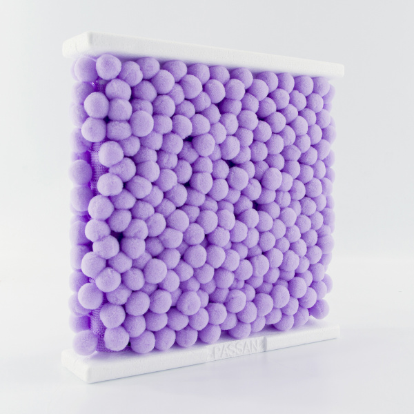 Тесьма с помпонами, диаметр 20 мм, цвет сиреневый. Арт PA-40-col.400