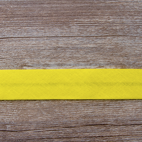 Косая бейка хлопок/полиэстер на блистере, 30 мм, 2,5 м, цвет 32, желтый. Арт P06120-30мм-32          