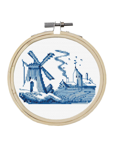 Набор для вышивания "Весенние цветы", канва лён 32 ct, диаметр 15 см, 3 дизайна. Арт 610