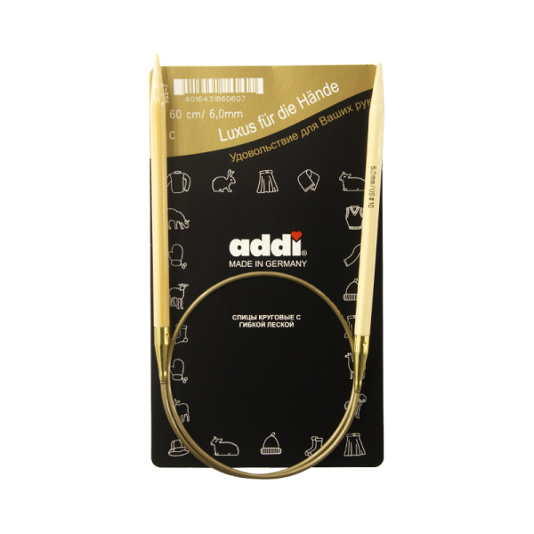 Спицы, круговые, бамбук addiNature BAMBOO №6, 60 см. Арт 555-7/6-60