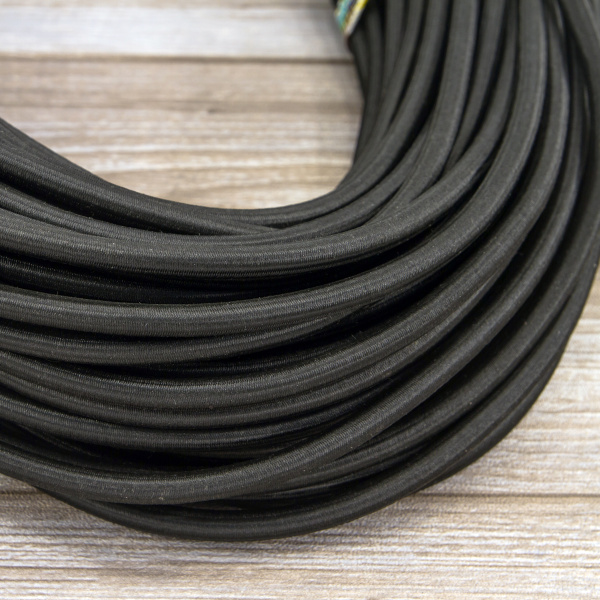 Резиновый трос усиленный, 7,5 мм, цвет черный. Арт 852317507P7001