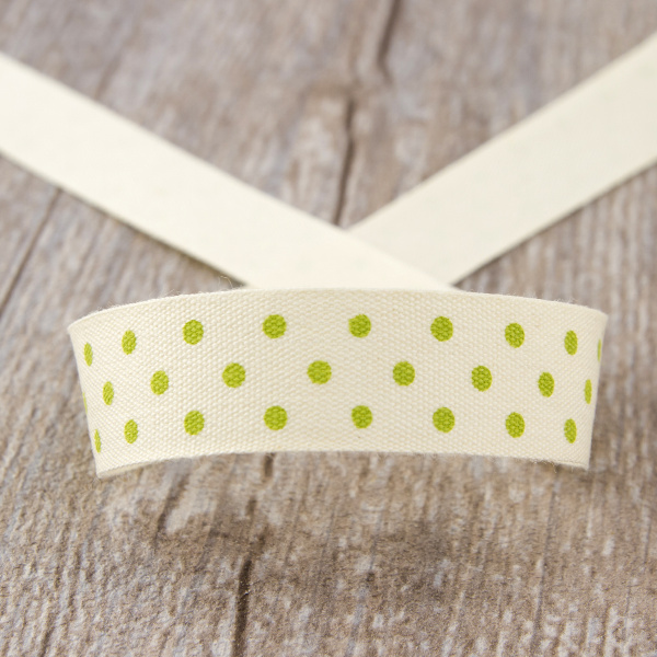 Лента хлопковая на картонной мини-катушке "Точки". Арт VR15.053