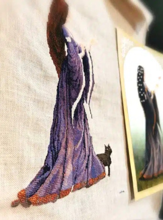 Набор для вышивания "Dame au Chat" (Женщина и кошка), 19 x 27 см. Арт 210-A057 K