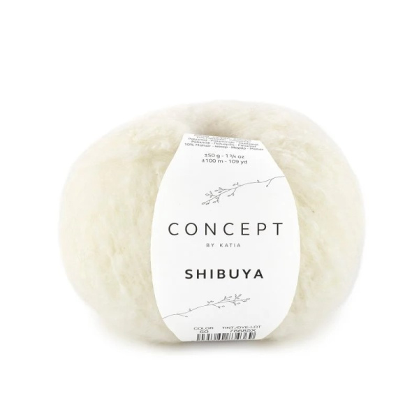 Пряжа Shibuya, 50% шерсть, 25% хлопок, 15% полиамид, 10% Мохер, 50 г, 100 м. Арт 1306.50