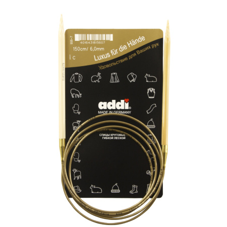 Спицы, круговые, бамбук addiNature BAMBOO №6, 150 см. Арт 555-7/6-150