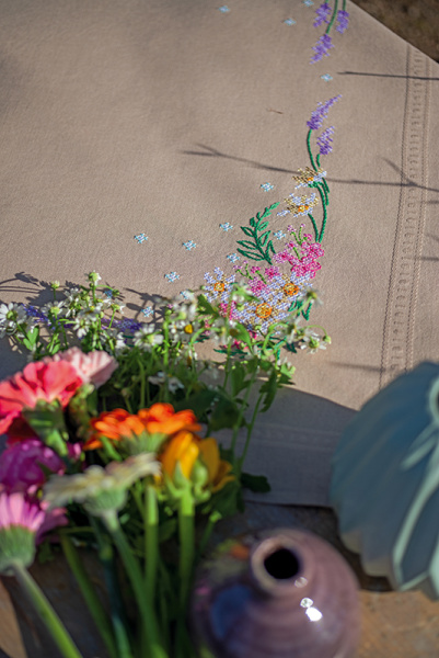 Набор для вышивания скатерти "Весенние цветы" . Арт PN-0190850