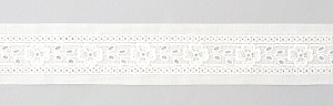 Шитье-вышивка на батисте, 30 мм, цвет белый