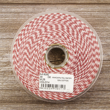 Косая бейка с рисунком SAFISA, арт.6282, 30 мм, 25 м, цвет 14. Арт 6282-30мм-14