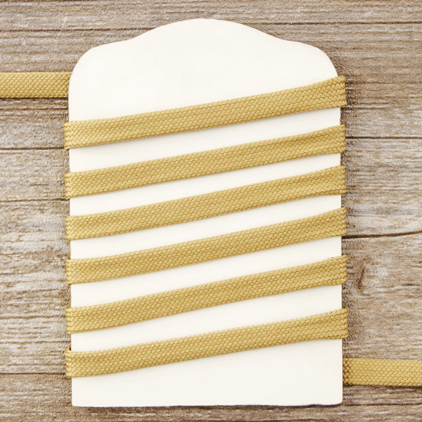 Шнур PEGA плоский, полиэстровый, цвет бежевый, 10 мм. Арт 842580140L1904