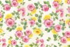 Бумага упаковочная "Розовые и желтые цветы", рисовая, 48 х 33 см. Арт DFS206                  