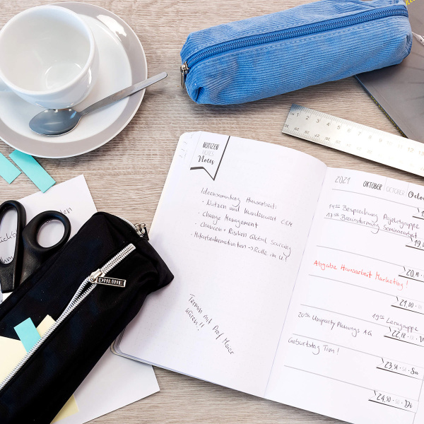 Пенал для ручек "Pencil Case" на молнии, 22 х 7 х 7 см, вельвет, голубой. Арт 03997/6 