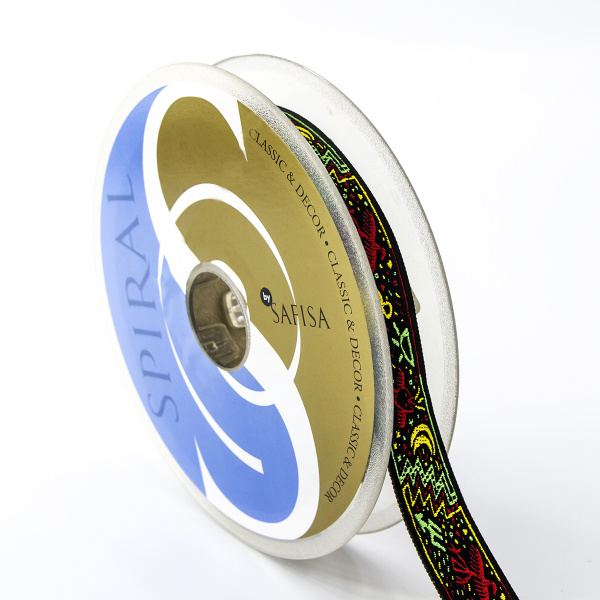 Лента жаккард SAFISA, 20 мм, 15 м, цвет 01. Арт 9098-20мм-01             