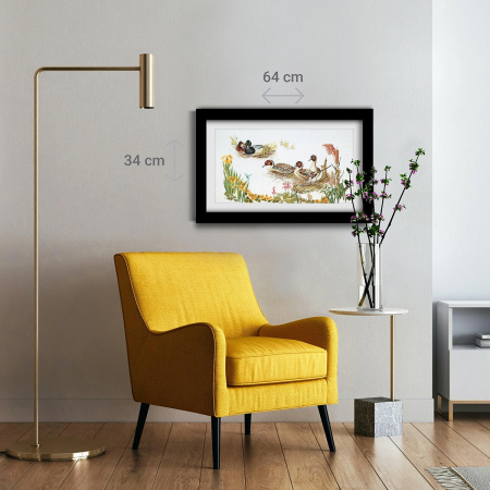 Набор для вышивания "Утки", канва лён 36 ct. Арт 2064                    