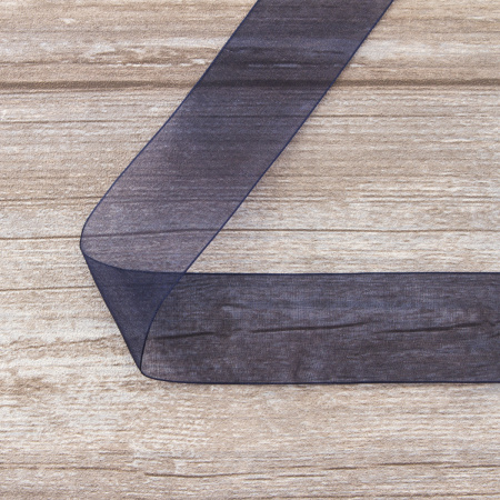 Лента органза SAFISA мини-рулон, 39 мм, 2 м, цвет 15, синий темный. Арт P00520-39мм-15          