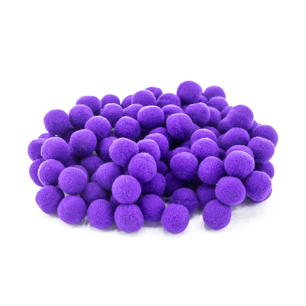 Помпоны декоративные, россыпь, диаметр 20 мм, 100 шт, цвет фиолетовый. Арт P-1- col.404