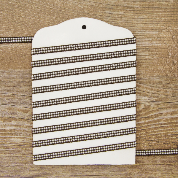 Лента с рисунком клетка SAFISA, 6 мм, 25 м, цвет 17, коричневый. Арт 466-06мм-17             