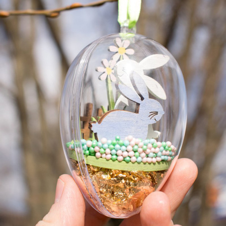 Яйцо из прозрачного пластика разъемное, 6 см. Арт 3906737