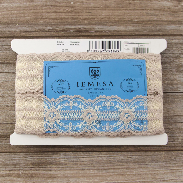 Вышивка на тюле, 60 мм, цвет розовый. Арт I663/F3