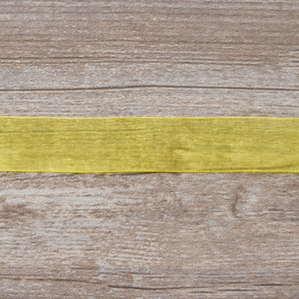 Лента органза SAFISA мини-рулон, 25 мм, 2,5 м, цвет 32, желтый. Арт P00520-25мм-32          