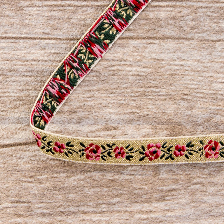 Лента жаккардовая с люрексом SAFISA, 10 мм, 15 м, цвет 01. Арт 9212-10мм-01