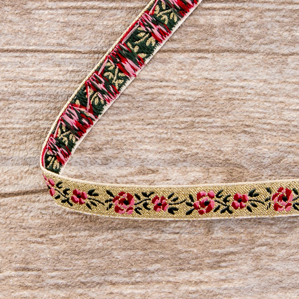 Лента жаккардовая с люрексом SAFISA, 10 мм, 15 м, цвет 01. Арт 9212-10мм-01