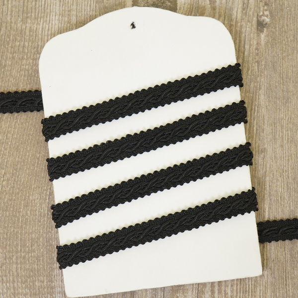 Тесьма PEGA тип интерьерная, цвет черный, 10 мм. Арт 843118400A7001          