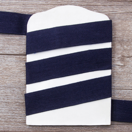 Тесьма киперная хлопковая на блистере SAFISA, 25 мм, 2 м , цвет 15, темно-синий. Арт P00260C-25мм-15         