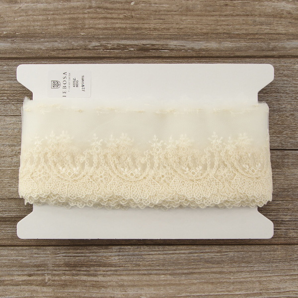 Кружево-вышивка на тюле, 35 мм. Арт 42232/58