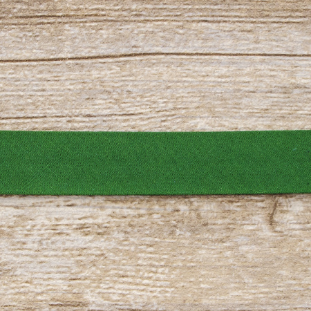 Косая бейка хлопок, 20 мм, 25 м, цвет 25, цвет зеленый. Арт 6600-20мм-25