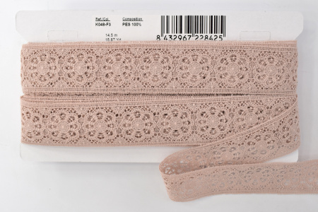 Гипюр, 41 мм, цвет розовый. Арт K048/F3
