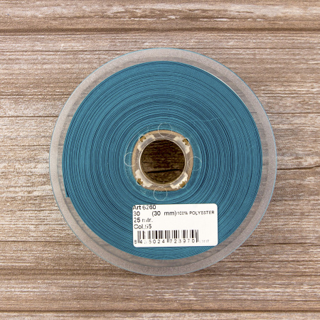 Косая бейка атласная 30 мм, 25 м, цвет 55, малахит. Арт 6260-30мм-55            