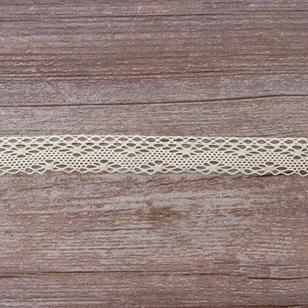 Мерсеризованное хлопковое кружево, 20 мм, цвет сливочный. Арт 1796/02                 