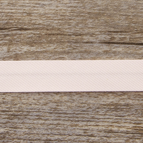 Косая бейка хлопок/полиэстер, 20 мм, 20 м, цвет 52, бледно-розовый. Арт 6470-20мм-52