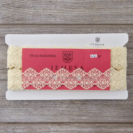 Кружево-вышивка на тюле, 18 мм, 14,6 м. Арт 41693/02