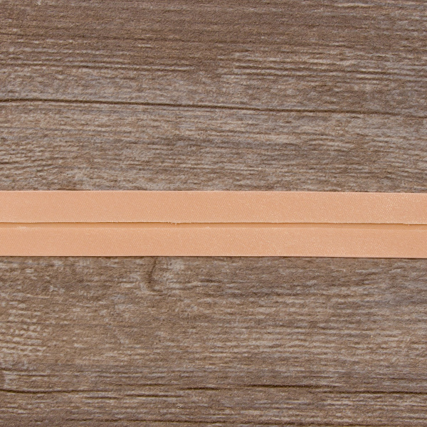 Косая бейка атласная 20 мм, 25 м, цвет 07, персиковый. Арт 6260-20мм-07            