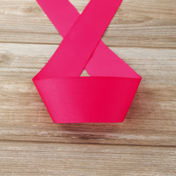 Лента репсовая SAFISA, 50 мм, 25 м, цвет 20 розовый темный . Арт 350-50мм-20