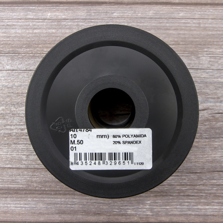 Резинка продежка, Safisa, 10 мм, цвет 01, черный. Арт 4784-10мм-01