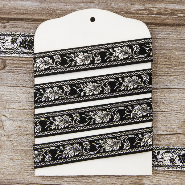 Лента жаккард с люрексом SAFISA, 20 мм, 15 м, цвет 102. Арт 9088-20мм-102           