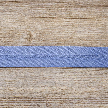 Косая бейка хлопок/лён, 20 мм, 20 м, цвет 65, голубой. Арт 6602-20мм-65