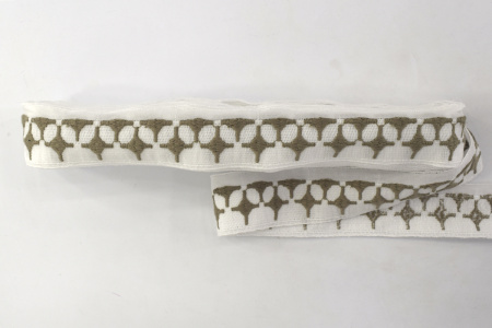 Шитье-вышивка на батисте, прошва, 40 мм, цвет белый. Арт 35706/E3