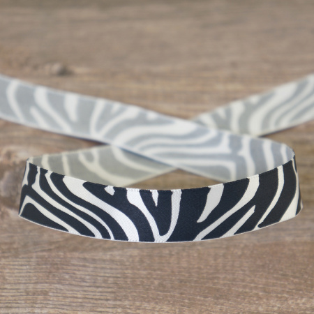 Лента атласная на картонной мини-катушке "Зебра принт". Арт VR15.545